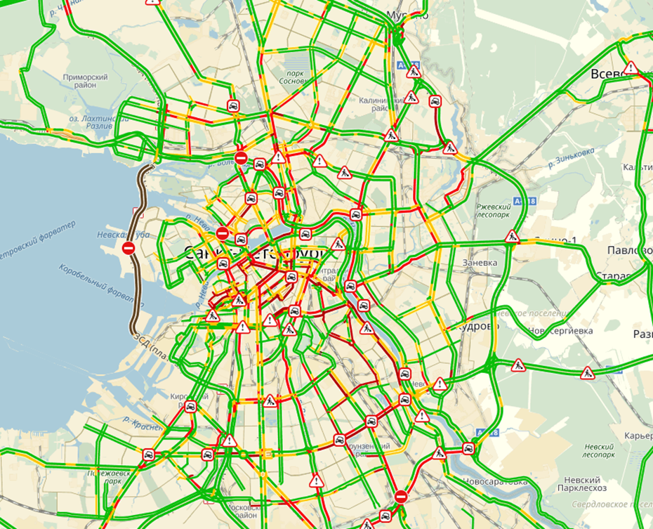 Пробки в санкт петербурге сейчас показать. Пробки на дорогах Питера. Пробки в Санкт-Петербурге. Карта СПБ пробки.