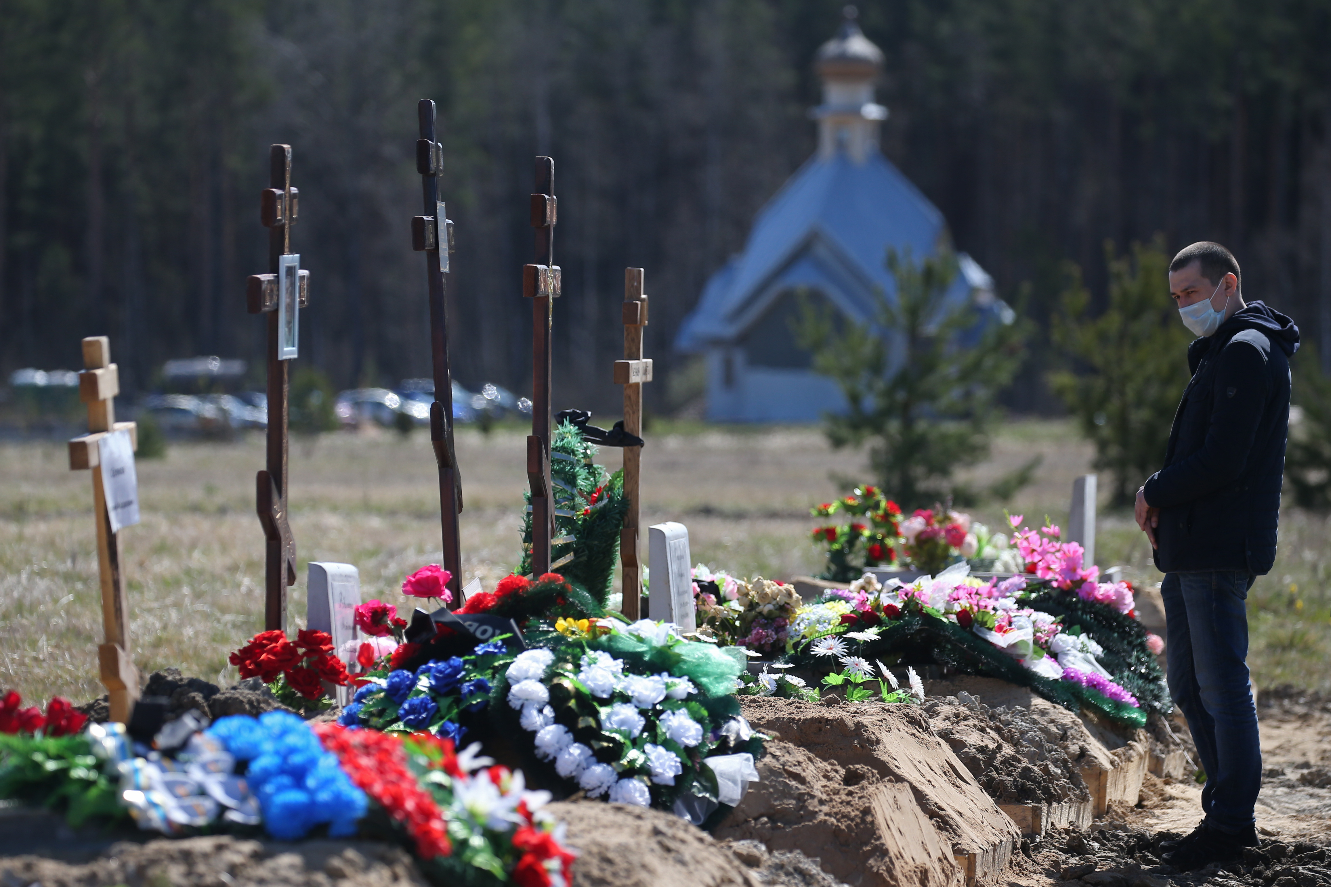 Фото похорон человека. Православная могила.