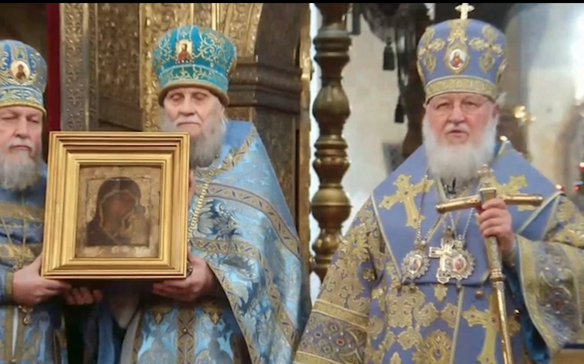 Глава РПЦ представил подлинник утерянной в XX веке иконы Казанской Божией  Матери