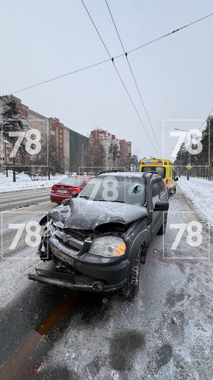 В Петербурге внедорожник врезался в автобус у парка Сосновка, есть  пострадавшие