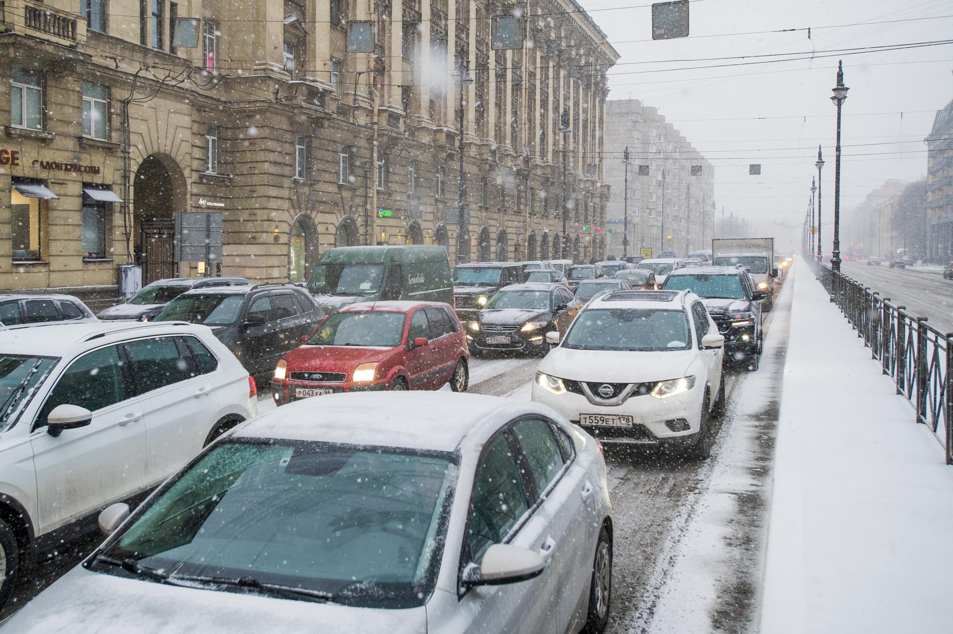 Ситуация на дорогах Петербурга 18 января