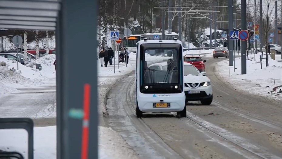 Робобус на улицах Тампере. Финляндия.