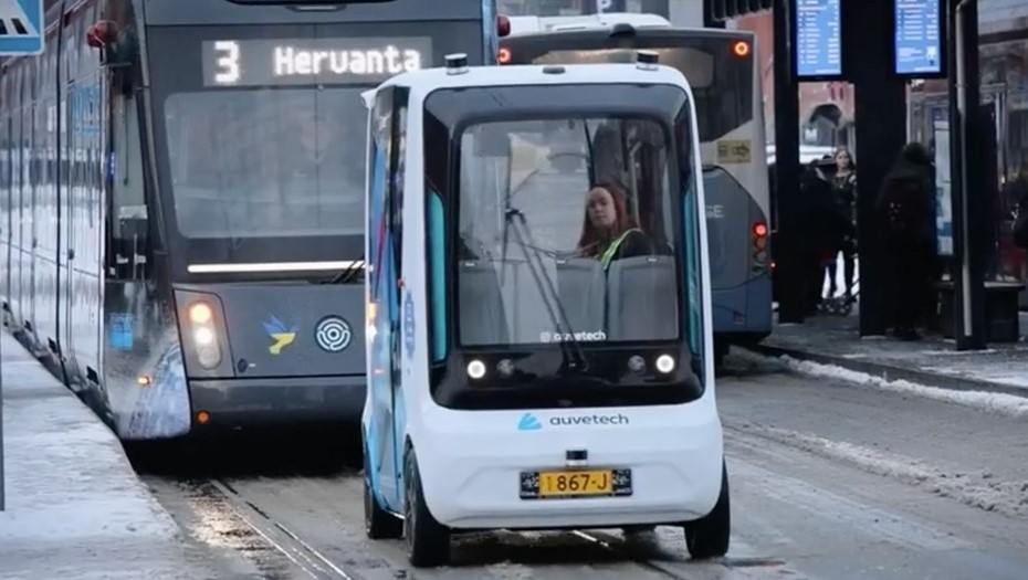 Испытание робобуса в Тампере, Финляндия.