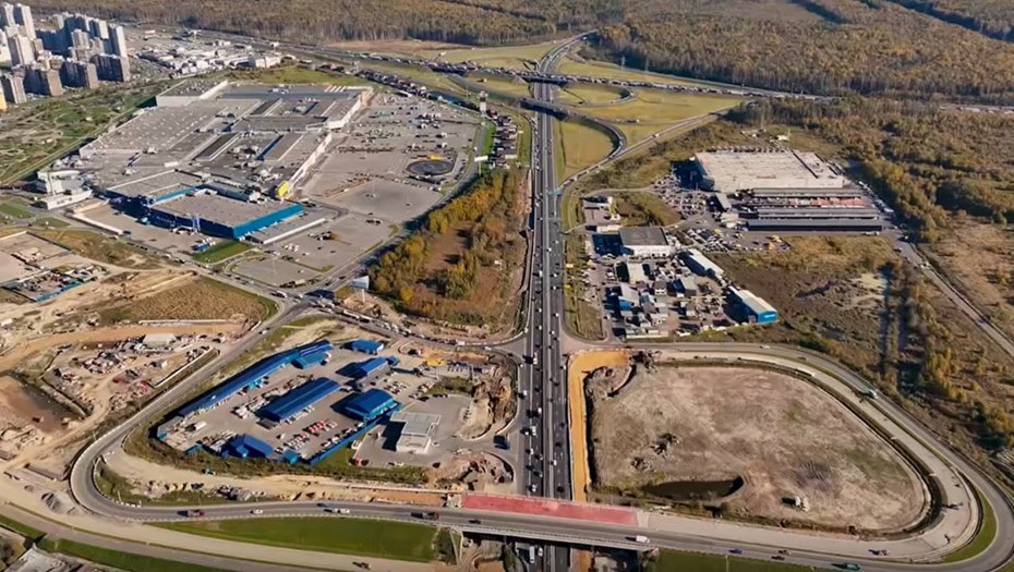 Строительство развязки в Кудрово показали на кадрах с дрона.