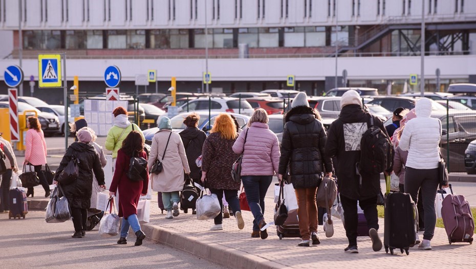 Пассажиры аэропорта Пулково.
