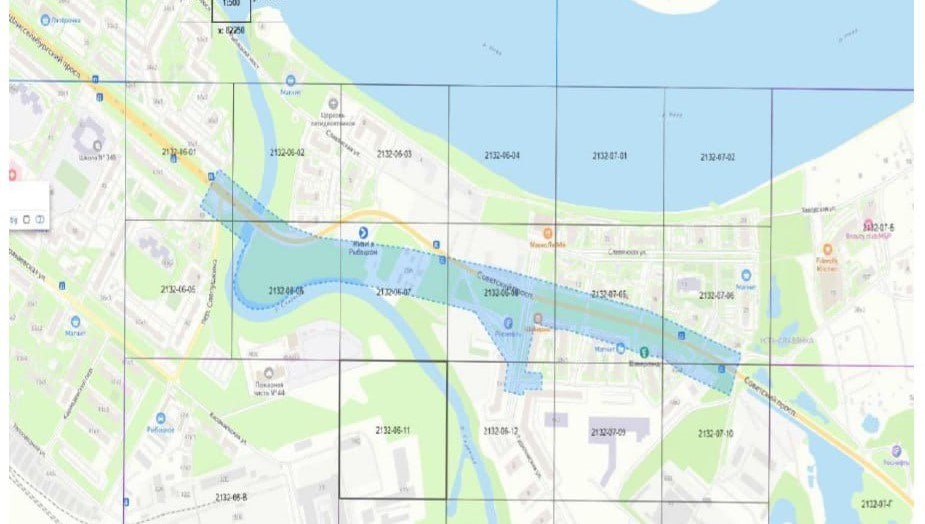 Место реконструкции Советского проспекта на картах