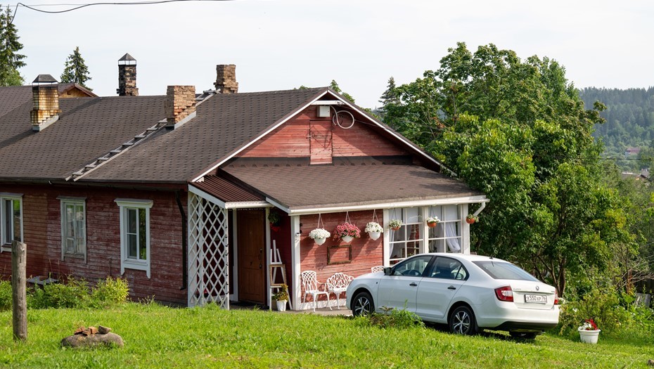 Дачный дом в финском стиле. Иллюстрация.