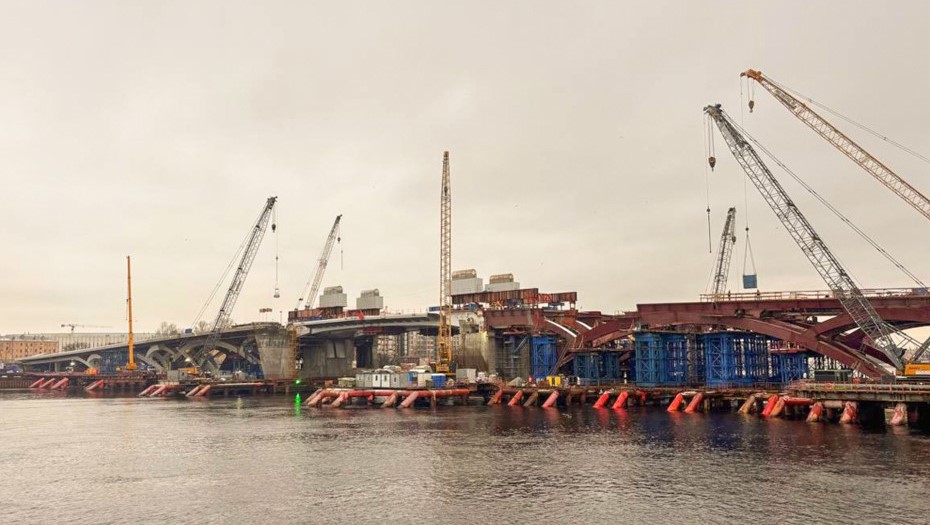 Строительство Большого Смоленского моста 