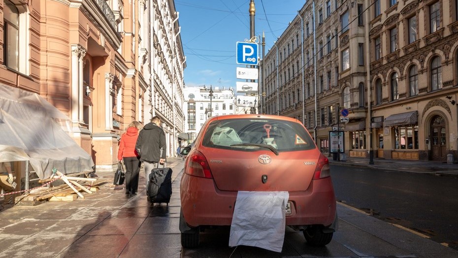 Улица Рубинштейна. Зона платной парковки