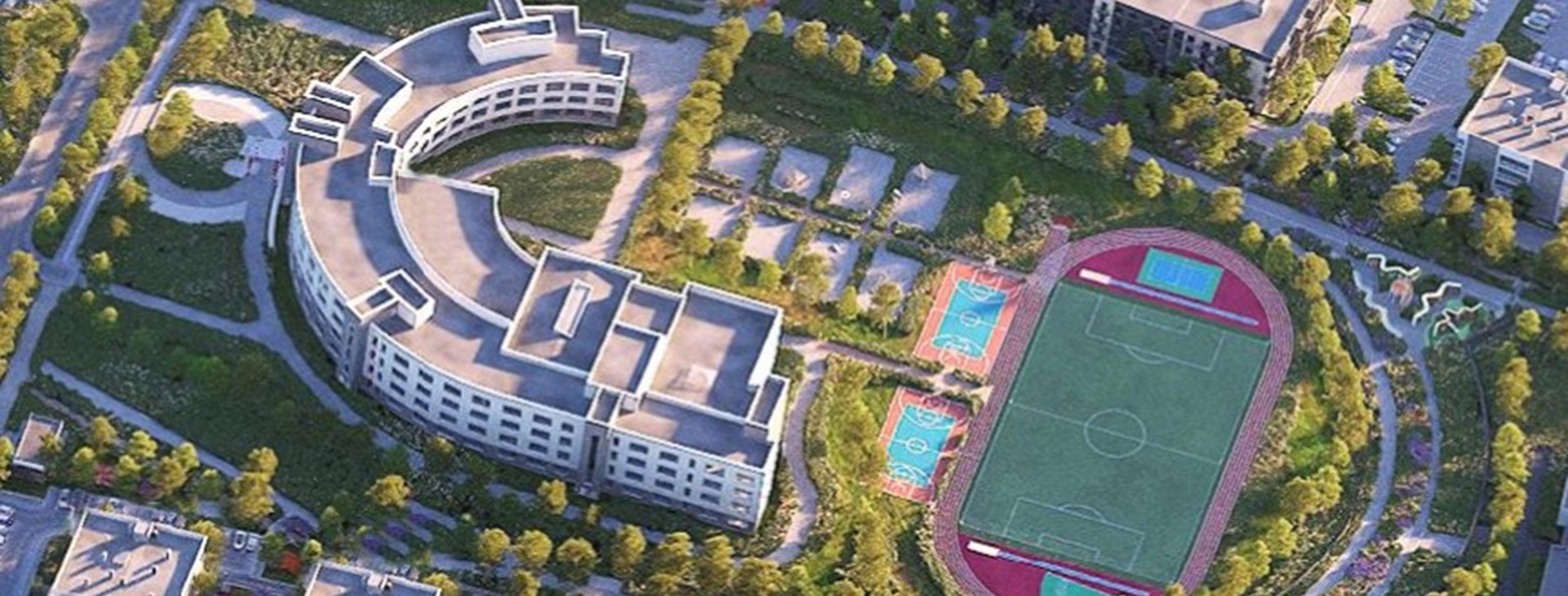 Вид школы на 825 мест сверху Вид школы на 825 мест сверху