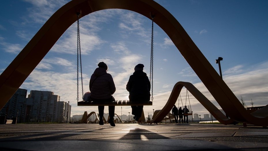 Линейный парк в устье реки Смоленка на Васильевском острове.