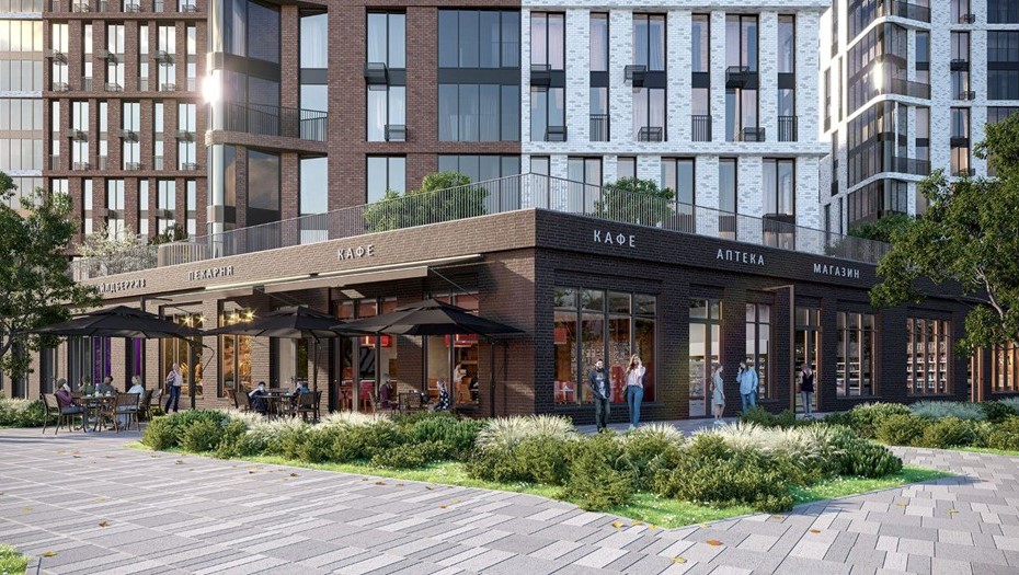 Рендер проекта ЖК с коммерческими площадями. Рендер проекта ЖК с коммерческими площадями.