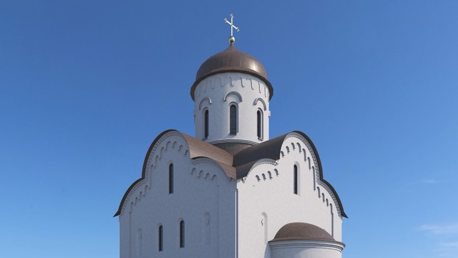 Храм-воин во имя св. вмч. Георгия Победоносца в Пушкине, рендер.