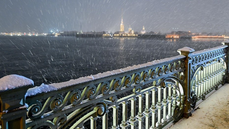 Снегопад в Петербурге.