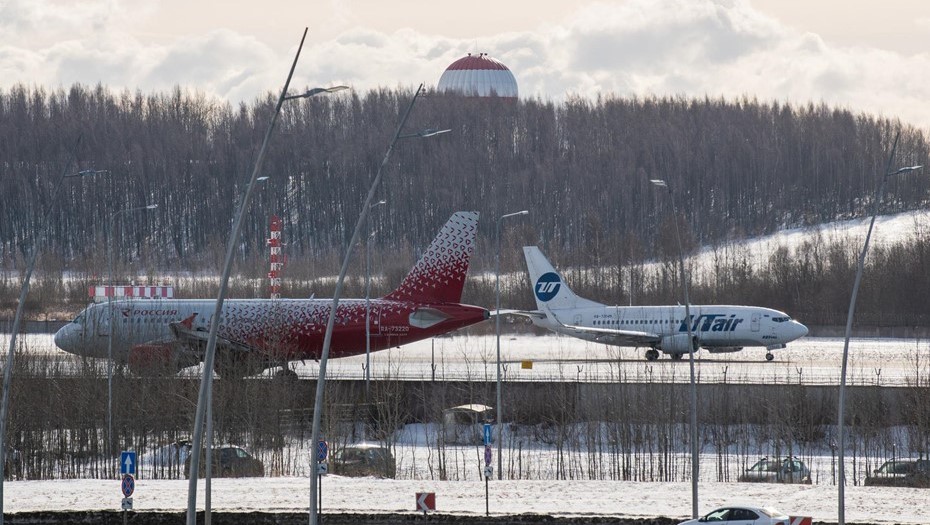 Работа аэропорта "Пулково".