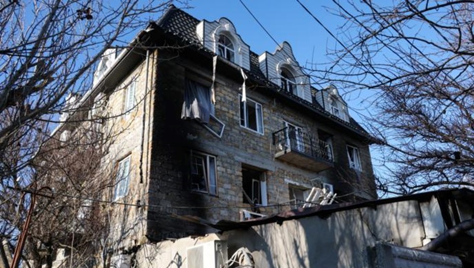 Гостиница в Хорлах после атаки БПЛА