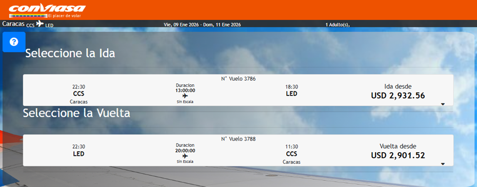 Продажа авиабилетов между Петербургом и Каракасом Продажа авиабилетов между Петербургом и Каракасом