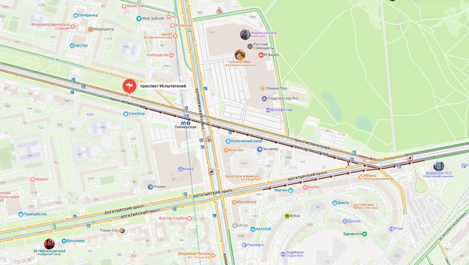 Пробки в Приморском районе Петербурга вечером 4 января Пробки в Приморском районе Петербурга вечером 4 января