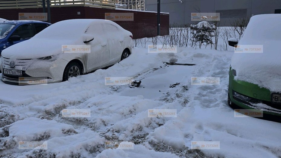 Снег на Пискаревском проспекте