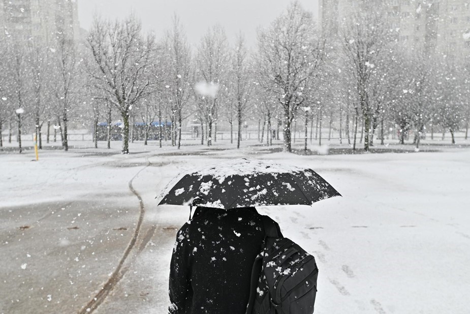 Снегопад в Петербурге.