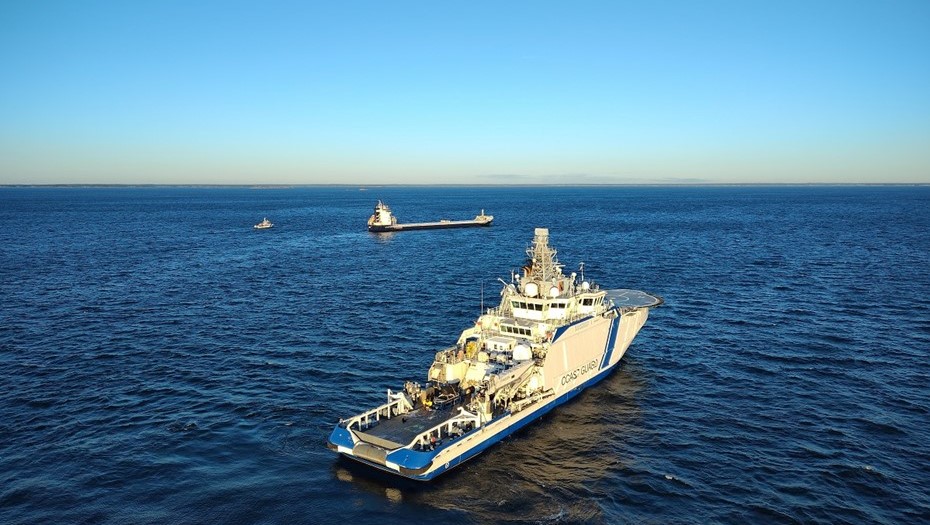 Патрульное судно Turva Береговой охраны Финляндии в Финском заливе. 