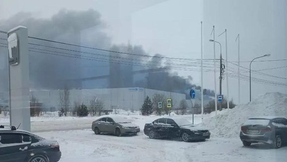 Пожар на территории завода "АГР" в Калуге