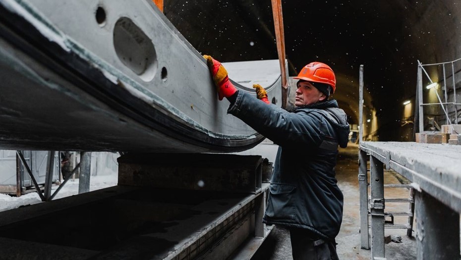 Работы на "зелёной" линии метро, "Каменка" МССС, январь 2026 Работы на "зелёной" линии метро, "Каменка" МССС, январь 2026