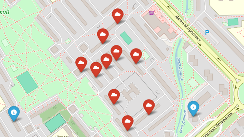Карта отключений теплоснабжения в Кировском районе Карта отключений теплоснабжения в Кировском районе