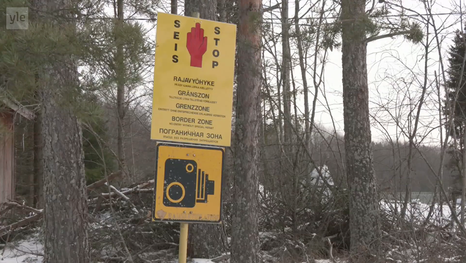 Пограничная зона на границе Финляндии и РФ. Снимок с видео.