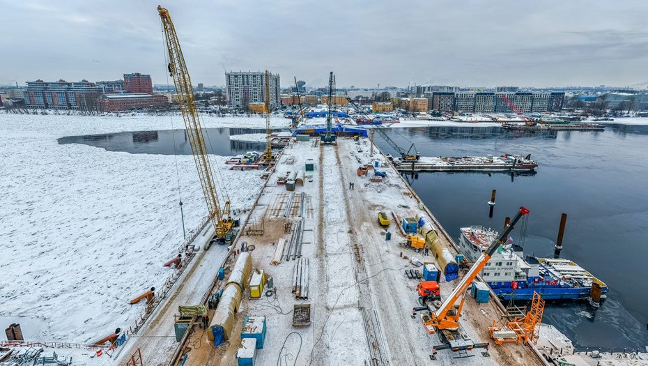 В Петербурге завершили очередной технологический этап возведения Большого Смоленского моста