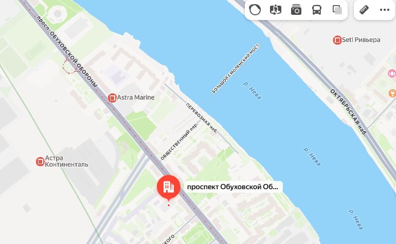 Расположение Невского рынка