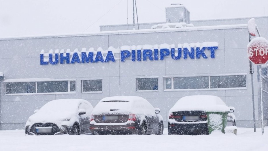 Пункт пропуска Лухамаа на эстонско-российской границе.