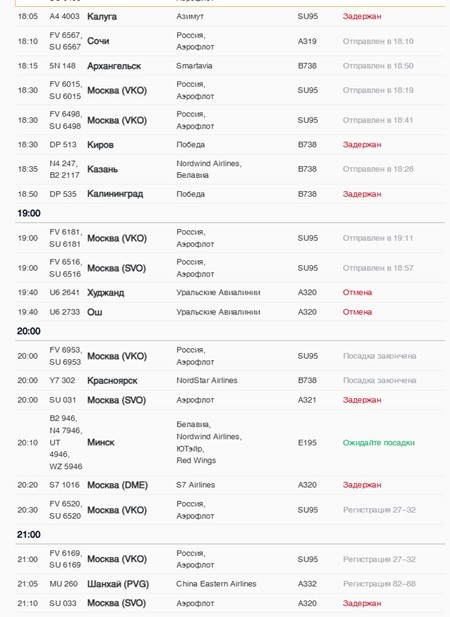 Задержки в расписании 19 февраля 2026 года 
