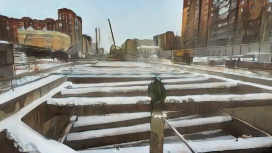 Котлован будущей станции метро "Богатырская"