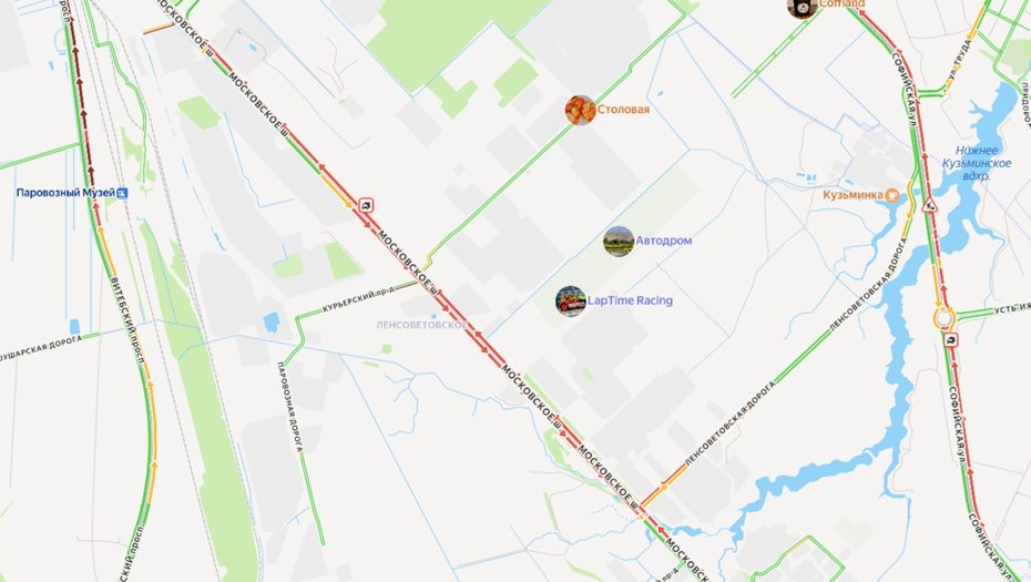 Пробки на Московском шоссе в Петербурге утром 27 февраля 2026 года 