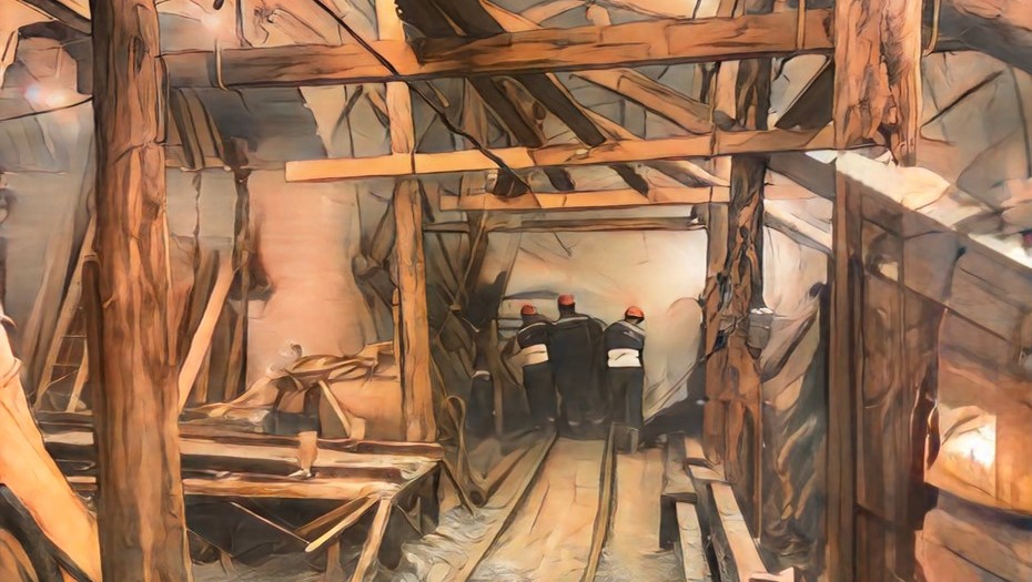 Метростроители у станции "Броневая" 