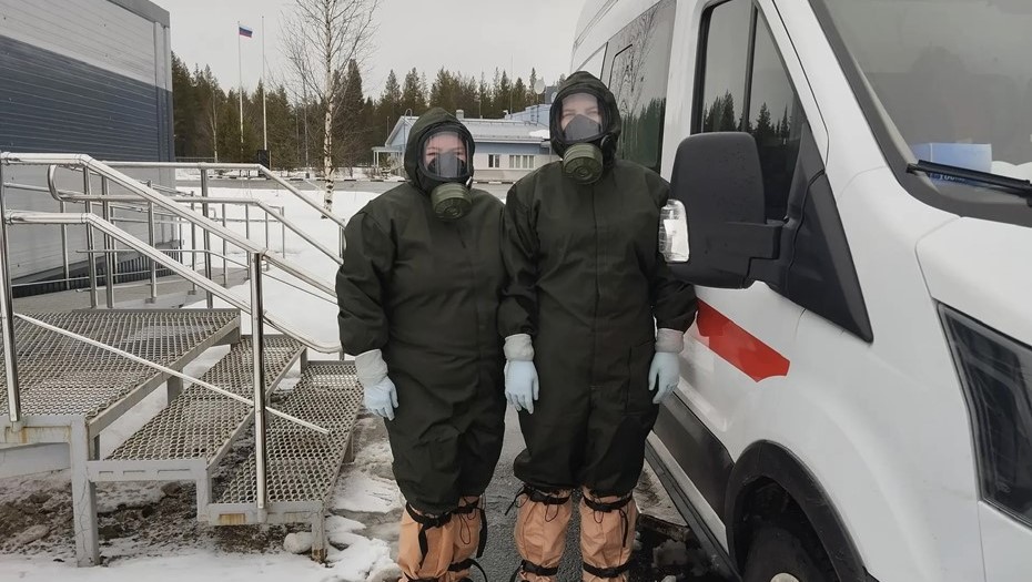 Учения на КПП Салла на границе России и Финляндии.