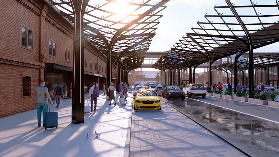 Проект терминала ВСМ на Лиговском проспекте в Петербурге.