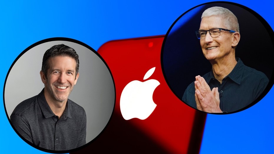 Нынешний и будущий гендиректоры компании Apple Тим Кук и Джон Тернус (справа налево)