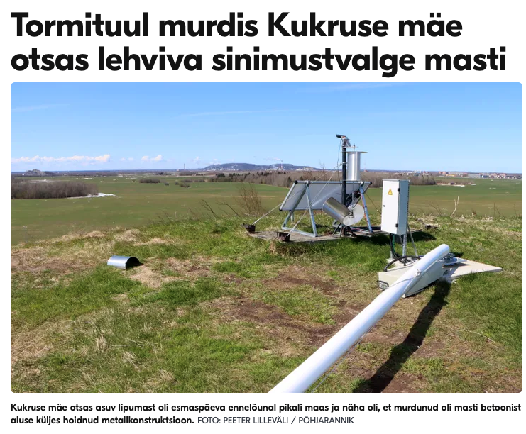 Упавший флагшток на горе Кукрузе. Кохтла-Ярве, Эстония.