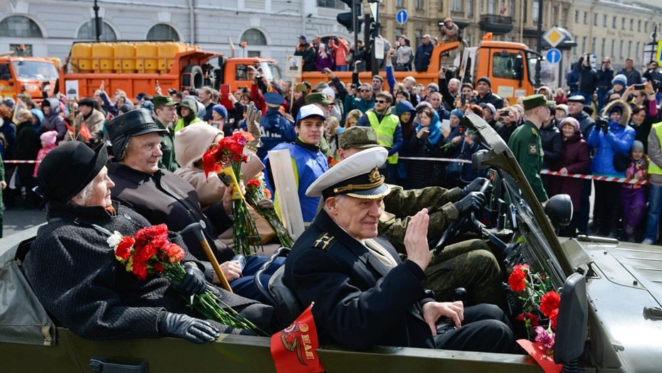 Празднование Дня Победы в Петербурге.