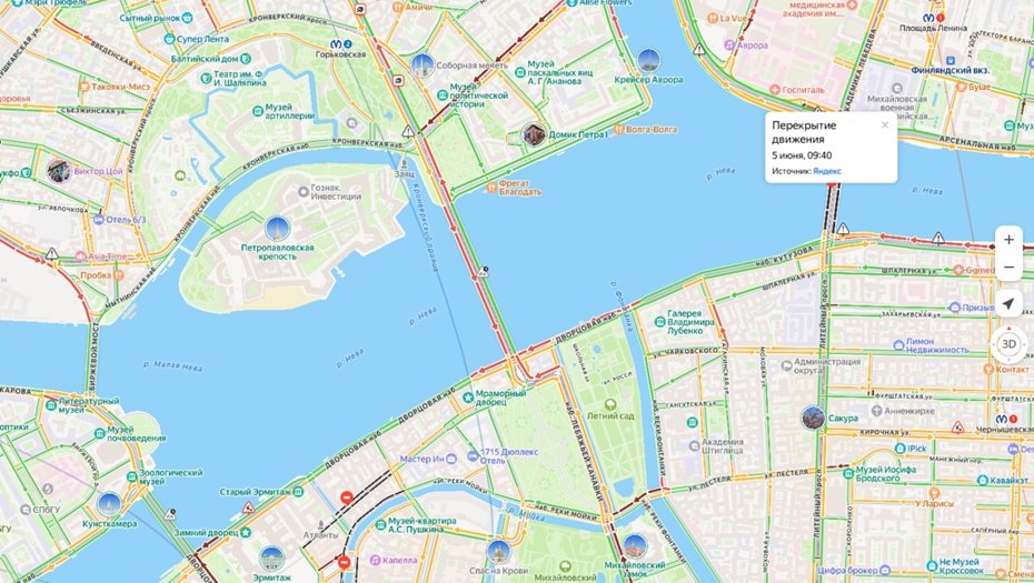 Дорожные ограничения в Петербурге утром 5 июня.